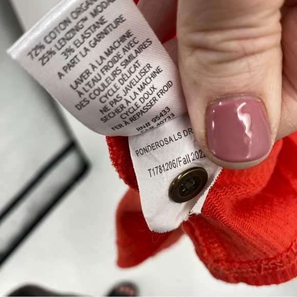 Toad&Co Ponderosa LS Dress Red Long Sleeve Ribbed Midi Dress Small - Picture 8 of 11